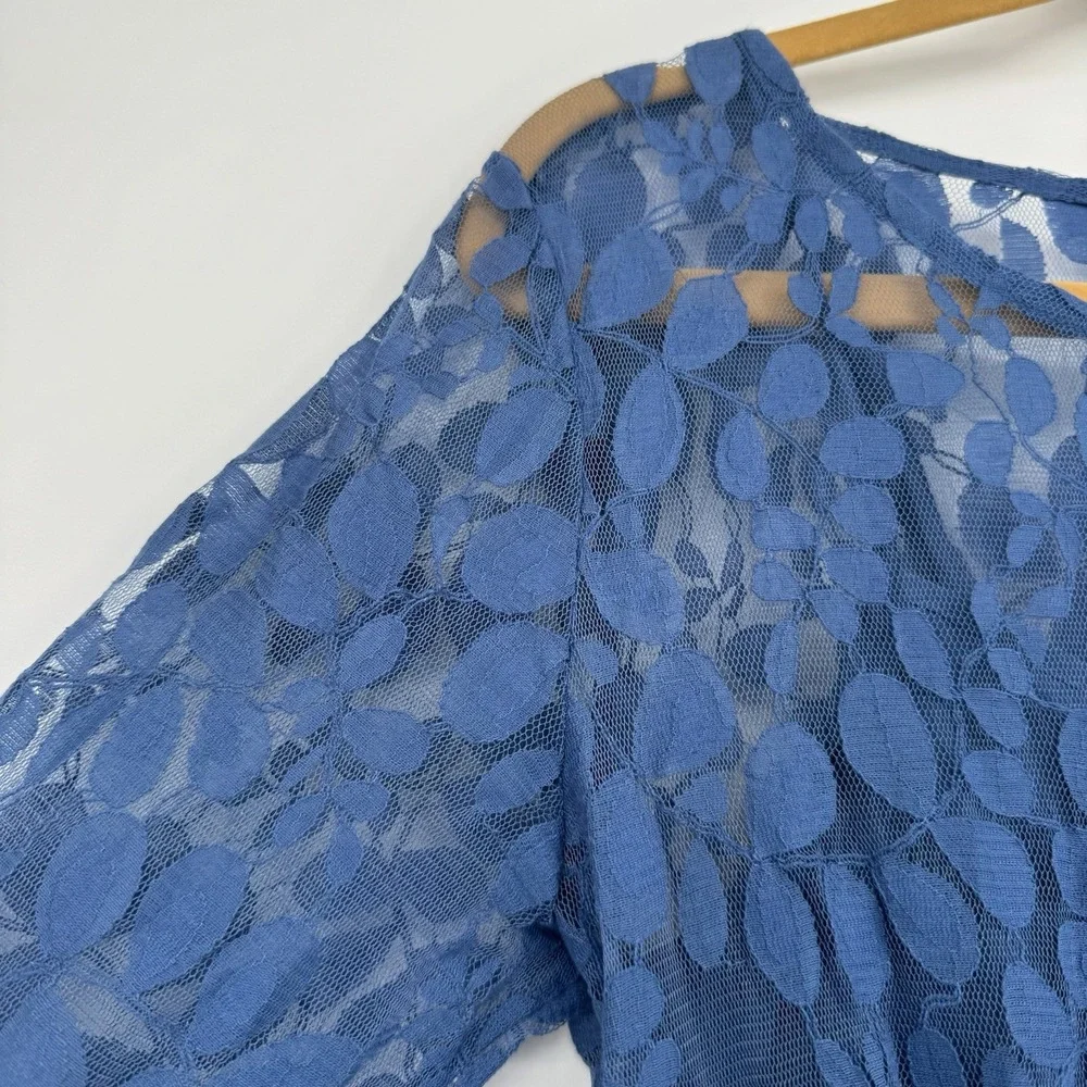 Free People Blue Asymmetrical Lace Dress - Picture 5 of 11